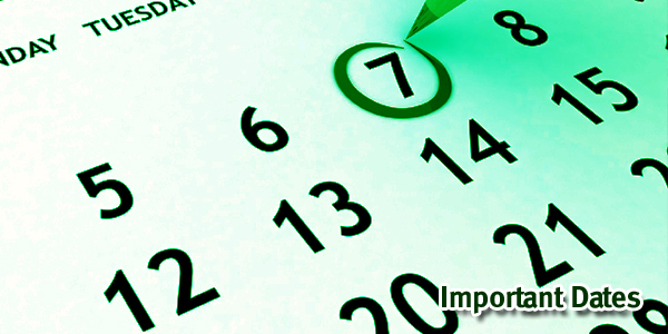 Important Dates